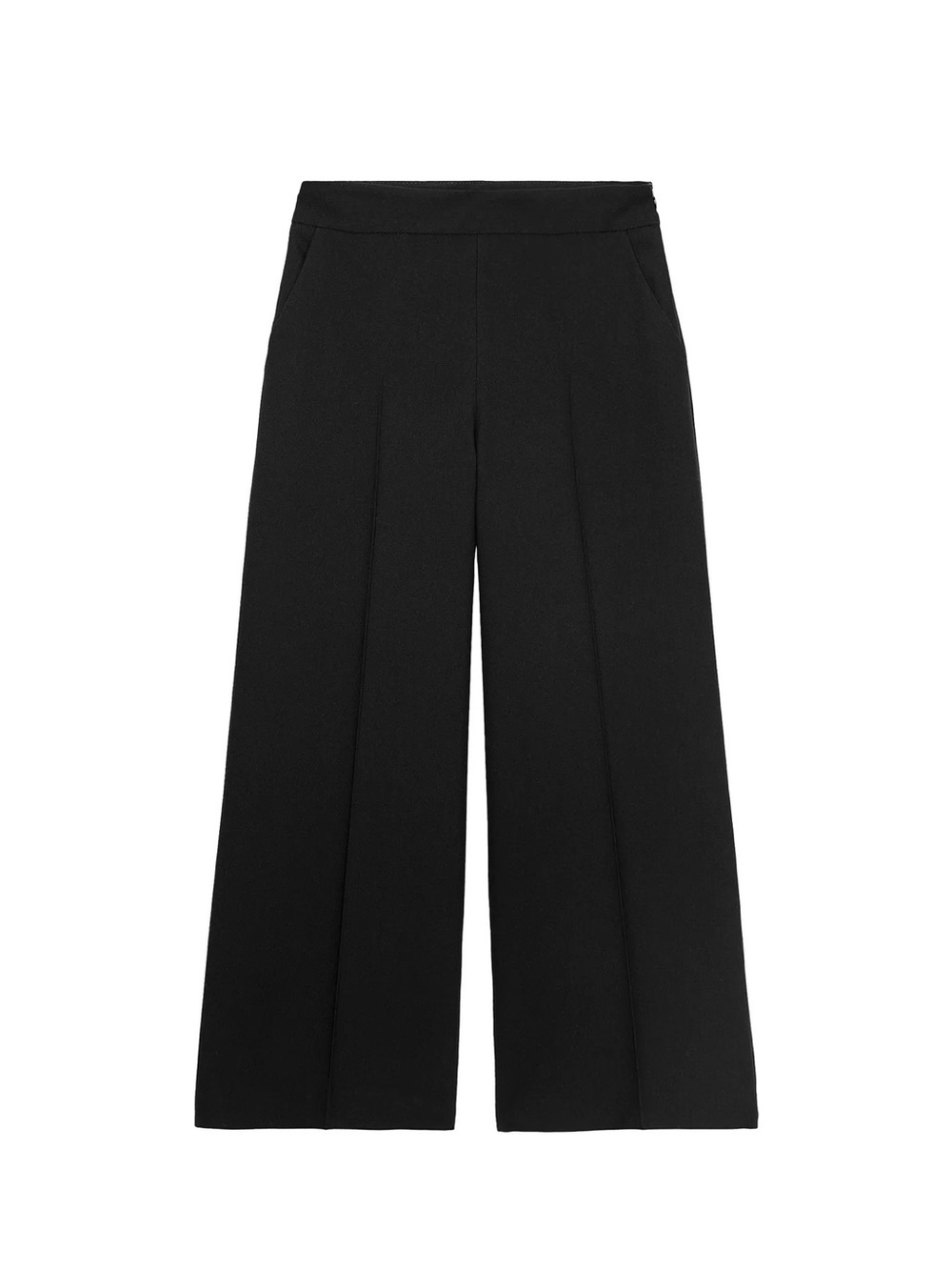 Zara Black Wide-Leg Cropped Culottes